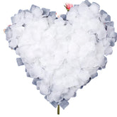 Huitich white artificial rose petals arranged in a heart shape made of soft silk petals